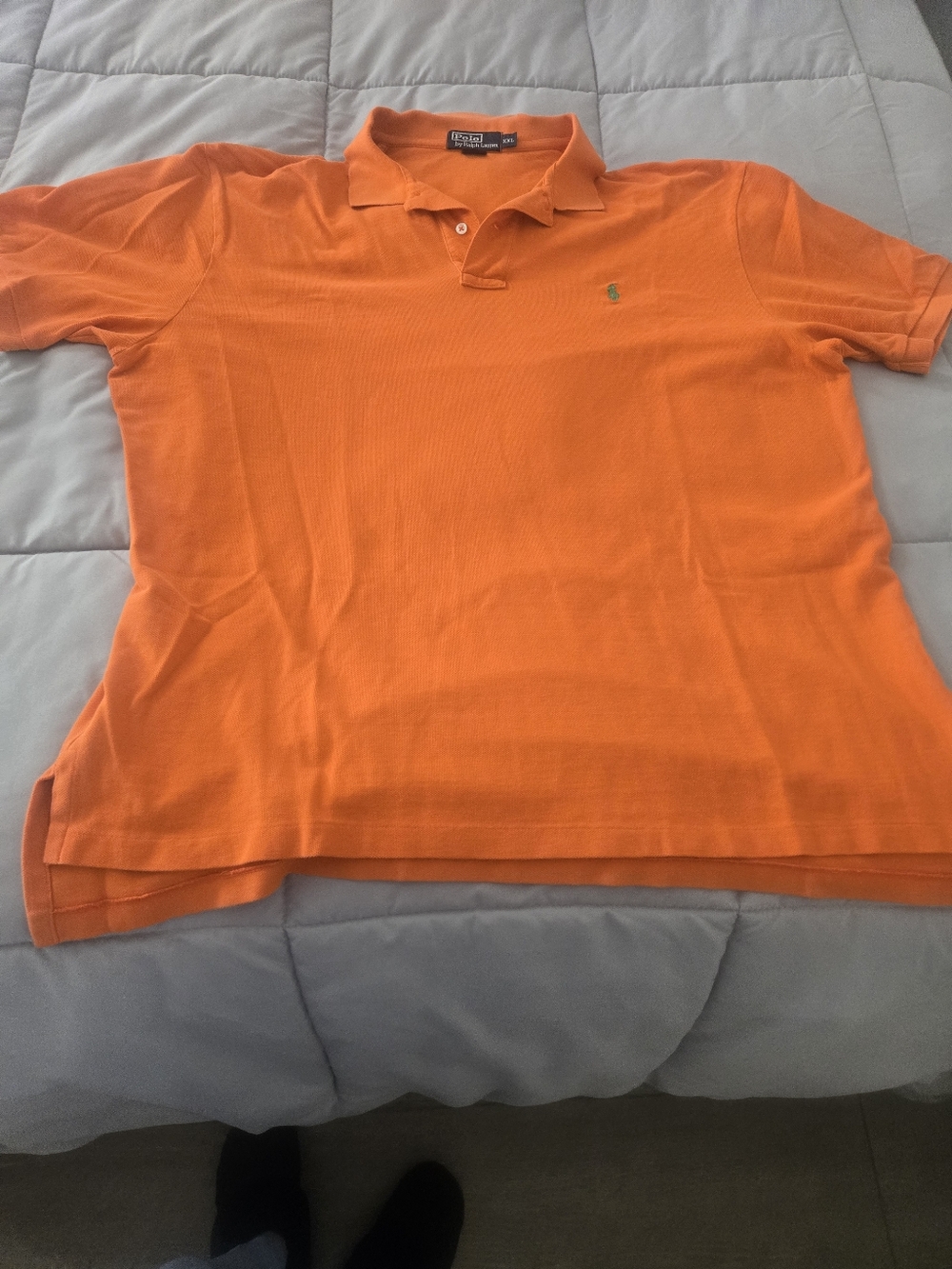 Ralph Lauren Orange Polo Shirt with Green Pony